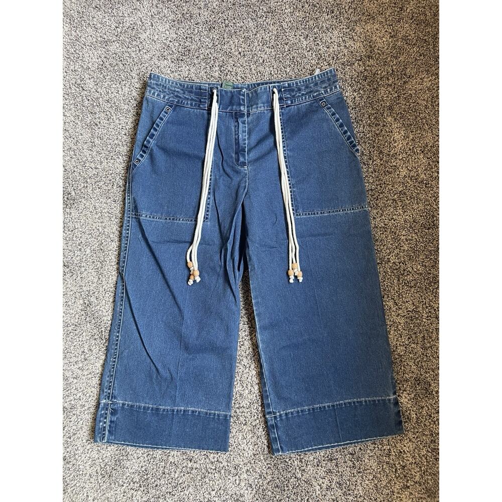 Lauren Ralph Lauren NWT Wide Leg Capri Jeans Rope Belt Size 10 Petite RL-67